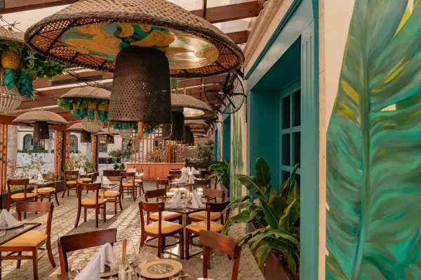 Colorful open-air restaurant