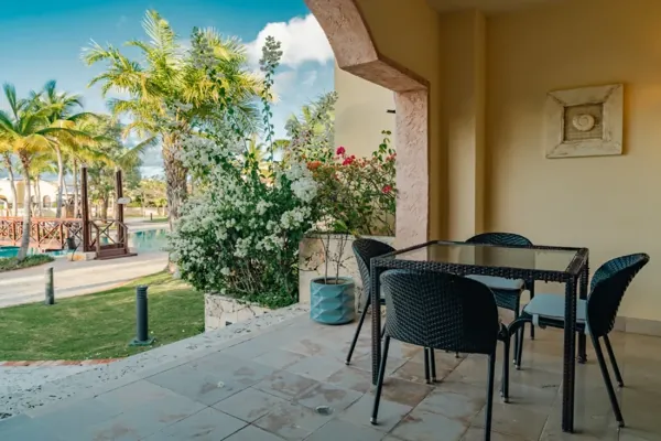 Example furnished suite terrace — room category subject to confirmation