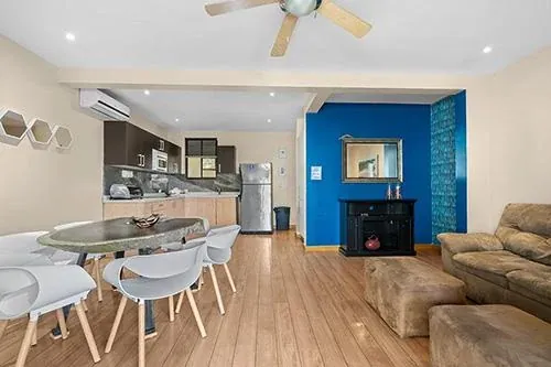 Open living and dining space
