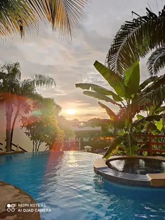 Sunset by the north-sector pool